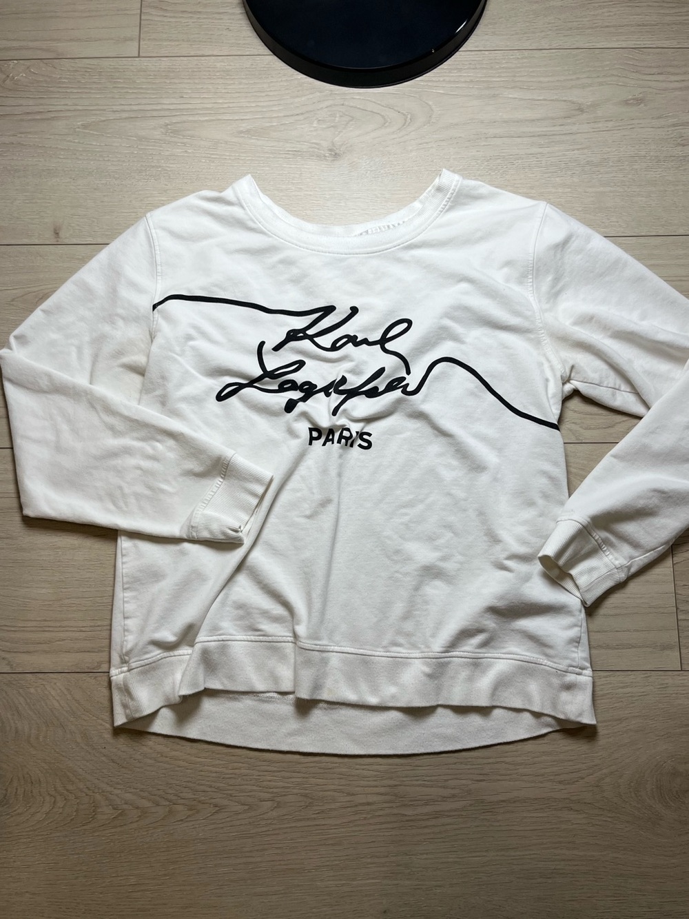Karl Lagerfeld Paris White Logo Pullover Sweatshirt large